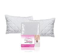 Home Sweet Home UK Zippered Pillow Protectors 2 Pack - 100% Soft & Breathable Microfiber Quilted Pillow Protectors - Hypoallergenic & Noiseless Pillow Case Protectors White 48cm x 74cm