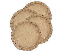 Home Talk Vintage Jute Placemats | Handmade Round Table Coasters | Decorative 14'' Diameter Pack of 4 | 100% Natural Fibers