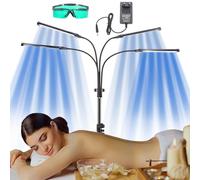 Home Tanning Lamp, 432 LEDs Dual Mount for High Intensity Tanning Lamp, 460nm & 490nm Blue Light, 60W Power, with Safety Glasses, Suitable for Body and Face