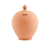 Home Terracotta Round Raw Ceramic Piggy Bank Brown, 30 Cm