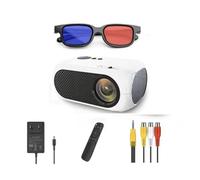 Home Theater M24 Mini Projector Supports 1080P Decoding Built-in Audio LED Projector for Smartphone Notebook 3D Glasses As Gift (White)