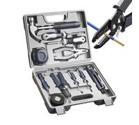 Home Tool Kit | 11 Pieces Small Portable Multifunction Tool with Box | Travel Tool Kit | For Urgent Repair Home Apartment University Office Car Furniture