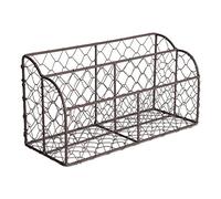Home Traditions Rustic Farmhouse Chicken Wire Letter Holder with Two Slots for Home or Office to Sort and Organize In-Coming or Out-Going Letters and Bills