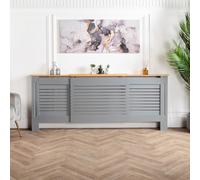 Home Treats Adjustable Radiator Cover | Extendable Heater Cover | Grey Radiator Cover | Radiator Shelf | Living Room Furniture (Adjustable, Grey)