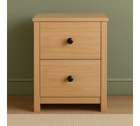Home Treats Bedside Table Pine 2 Drawer High Side Table With Handles & Legs