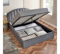 Home Treats Curved Ottoman Bed With Mattress Single Small Double Storage Bed