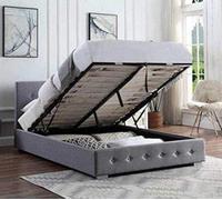Home Treats Double Ottoman Storage Bed Frame In Grey