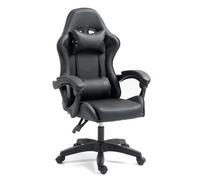 Home Treats Gaming Chair Black Recliner With Adjustable Height Lumbar Support Padded Cushion Racing Bucket Seat