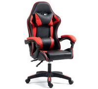 Home Treats Gaming Chair Red Recliner With Adjustable Height Lumbar Support Padded Cushion Racing Bucket Seat