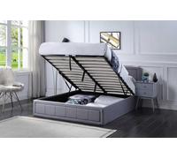 Home Treats King Size Grey Ottoman Storage Bed Frame Gas Lifting