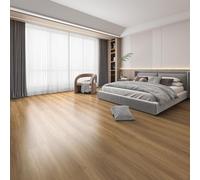 Home Treats Pack Of 6 Laminate Floorboard Flooring Planks, Solid Wooden Flloring For Home, Kitchen, Living Room, Bedrooms, Size 122cm x 20cm (Oak)
