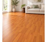 Home Treats Pack Of 6 Waterproof Laminate Floorboard Flooring Planks, Solid Wooden Flloring For Home, Kitchen, Living Room, Bedrooms, Size 122cm x 20cm (Dark Brown)