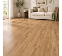 Home Treats Pack Of 6 Waterproof Laminate Floorboard Flooring Planks, Solid Wooden Flloring For Home, Kitchen, Living Room, Bedrooms, Size 122cm x 20cm (Pine)