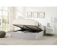 Home Treats Platform Ottoman Bed Double Grey Storage Bed Frame With Mattress