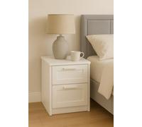 Home Treats Set Of 2 Beside Tables White Wooden 2 Drawer Side Table Oslo Range