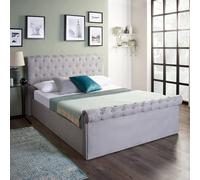Home Treats Side Lift Ottoman Bed Frame King Size With Pocket Sprung & Memory Foam Mattress