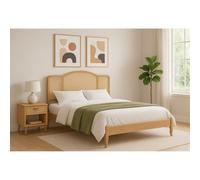 Home Treats Small Double Rattan Bed Frame + Hybrid Mattress