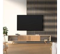 Home Treats Wall Panel Oak Decorative Ripple Design Wooden Panelling 3D Slatted Acoustic Ceiling Or Wall Slats 240 X 60 Cm