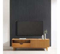 Home Treats Wall Panel Wood Slat Grey Oak Decorative Wooden Wall Panelling 3D Slatted Acoustic Sound Absorbing Ceiling Or Wall Slats 240 X 60