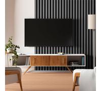 Home Treats Wall Panel Wood Slat Grey Oak Decorative Wooden Wall Panelling 3D Slatted Acoustic Sound Absorbing Ceiling Or Wall Slats 300 X 60
