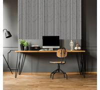 Home Treats Wall Panel Wood Slat Marble Decorative Wooden Wall Panelling 3D Slatted Acoustic Sound Absorbing Wall Slats 240 X 60 Cm