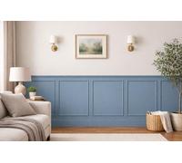 Home Treats Wooden 3D Wall Panelling Kit | Long Moulding Kit Dado Rail Panel | Shaker Style Paintable MDF Wall Mounting Set