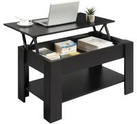 Home Treats Wooden Coffee Table Black Lifting Space Saving Storage Compartment