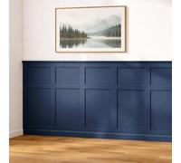 Home Treats Wooden Wall Panelling Kit | Large Wall Moulding Kit Dado Rail | 25 Pack Panel Shaker Style Paintable MDF Wall Mounting Set