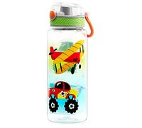 Home Tune Cute Water Bottle, BPA FREE Tritan, Leak Proof, Easy Clean, Carry Handle, 680ml - Airplane & Truck
