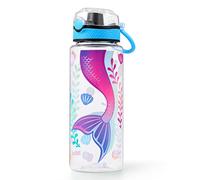 Home Tune Cute Water Bottle, BPA FREE Tritan, Leak Proof, Easy Clean, Carry Handle, 680ml - Mermaid