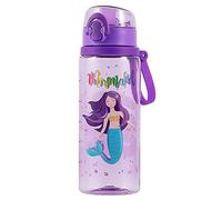Home Tune Cute Water Bottle for School Girls Boys, Soft Silicone Chug Spout, BPA FREE Tritan, Leak Proof One Click Open Flip Top, Easy Clean, Soft Carry Loop, 700ml - Mermaid