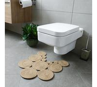 Home Turko Washable Double-Sided Jute Woven Toilet Mat - Super Absorbent Non-Slip Rug, Hand Washable Bathroom Runner (Standart)