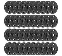Home TZH 1/2" Heavy Duty Black Floor Flange, 40 Pack Malleable iron Pipe Flange for Industrial vintage style, Flanges with Threaded Hole for DIY Project/Furniture/Shelving Decoration (40, 1/2")
