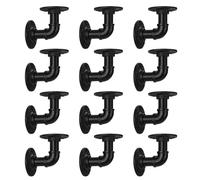Home TZH 1/2" Pipe Shelf Bracket，Wall Mounted Floating Shelf Bracket, Steam Punk Decor Hanging Wall Metal Bracket, Heavy Duty Decorative Rustic Shelving Bracket (12, 3.3*3.3"(8.5*8.5cm))