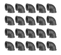 Home TZH 3/4" Pipe Fitting Elbow, 20 Pack DN20 Gray Threaded Cast Malleable Iron Elbow for Steampunk Vintage Shelf Bracket DIY Plumbing Pipe Decor Furniture (20, 3/4")