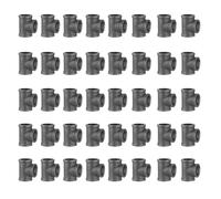 Home TZH Threaded Tee, 40 Pack DN20 Gray Metal Pipe Fittings for Steampunk Vintage DIY Plumbing, Shelf Brackets, Furniture Décor (40, 3/4 Inch)
