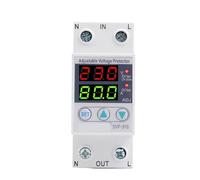 Home Usage Dual LED Display 40A 63A 80A Din Rail 230V Adjustable Voltage Surge Protector Relay with Limit Current Protection(120V AC,80A)