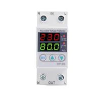 Home Usage Dual LED Display 40A 63A 80A Din Rail 230V Adjustable Voltage Surge Protector Relay with Limit Current Protection(120V AC,10A)