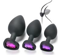 Home-Use 3-Size Glute Exercise Accessories, with A Smooth Surface and A Heart-Shaped Charm On The Tail Gifts for Couples- Q (Purple)