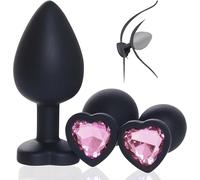 Home-Use 3-Size Glute Exercise Accessories, with A Smooth Surface and A Heart-Shaped Charm On The Tail Gifts for Couples- Q （Light Pink