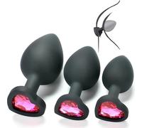 Home-Use 3-Size Glute Exercise Accessories, with A Smooth Surface and A Heart-Shaped Charm On The Tail Gifts for Couples- Q （Rose
