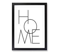 Home V2 Typography Framed Print | A2 Black Framed Wall Art | Ready to Hang | Modern Positive Affirmations Picture | Living Room Bedroom Lounge Office