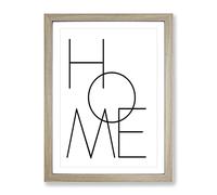 Home V2 Typography Quote Framed Print | A2 Oak Framed Wall Art | Ready to Hang | Modern Positive Affirmations Picture | Living Room Bedroom Lounge Office
