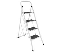 Home Vida 4 Step Ladder, Heavy Duty Steel, Portable Folding, Anti-Slip Mat, Home, Kitchen, DIY, Gardening Step Ladder, 150kg Max Capacity