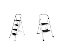 Home Vida 4-Step Steel Portable Folding Heavy Duty Ladder - Multi-Colour & 2-Step Steel Portable Folding Heavy Duty Ladder - Multi-Colour