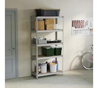 Home Vida 5 Tier Galvanised Heavy Duty Adjustable Steel Garage Shelving Unit (H) 1500mm (W) 700mm - 875kg Weight Capacity
