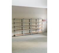 Home Vida 5 Tier Garage Shelf Galvanised Storage - Set of 2/3/4 Home Discount Metallic Silver 3 Pack