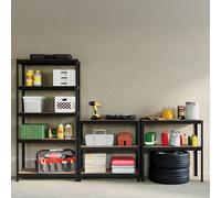 Home Vida 5 Tier Heavy Duty Garage Shelves & Work Benches, Set of 2 Home Discount Black One Size