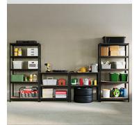 Home Vida 5 Tier Heavy Duty Garage Shelves & Work Benches, Set of 3 Home Discount Black One Size