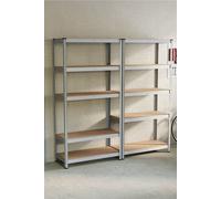 Home Vida 5 Tier Large Garage Shelf Galvanised Storage - Set of 2/3/4 Home Discount Metallic Silver 4 Pack